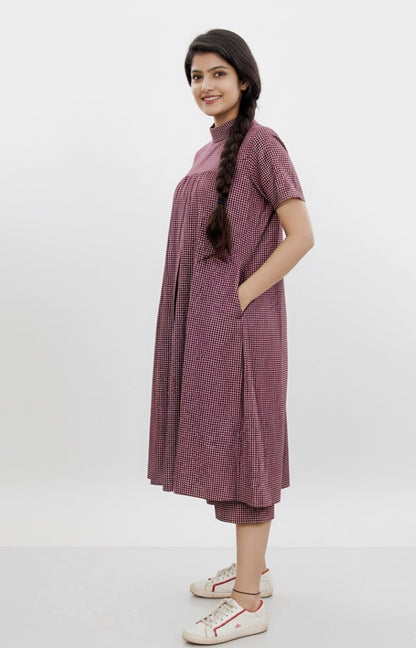 Elegant Polka Dot Jumpsuit with High Neck Design – Womens Jumpsuit on Brown Living™. SKU: JS09003. Img 1.