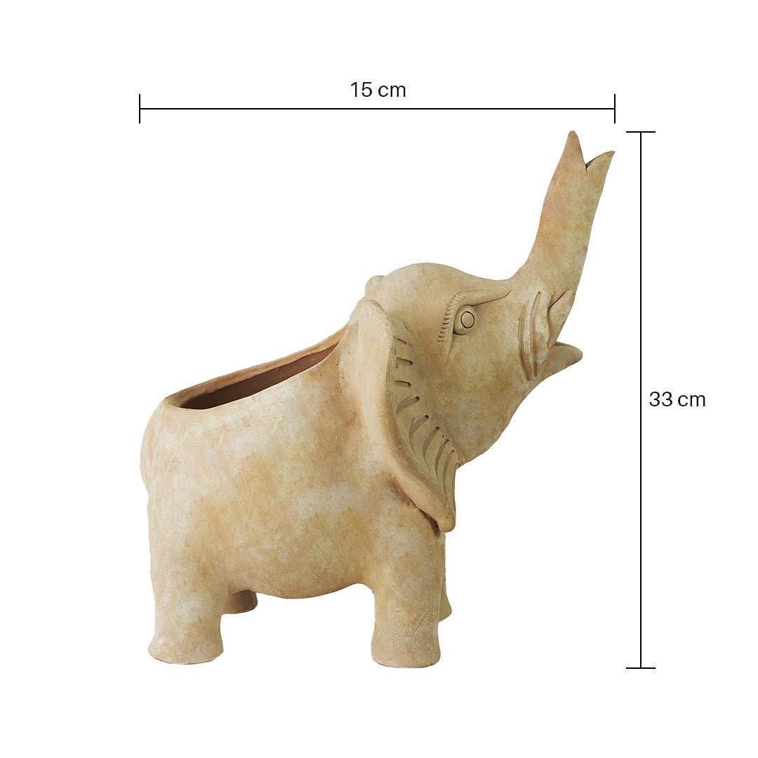 Elephant Earthen Planter – Pots & Planters by Swadeh available on Brown Living™. . SKU: A0_plt_0048. Img 4.