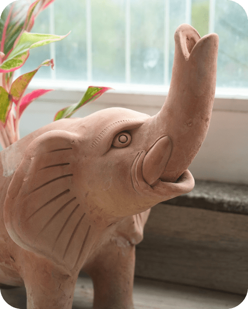 Elephant Earthen Planter – Pots & Planters by Swadeh available on Brown Living™. . SKU: A0_plt_0048. Img 2.