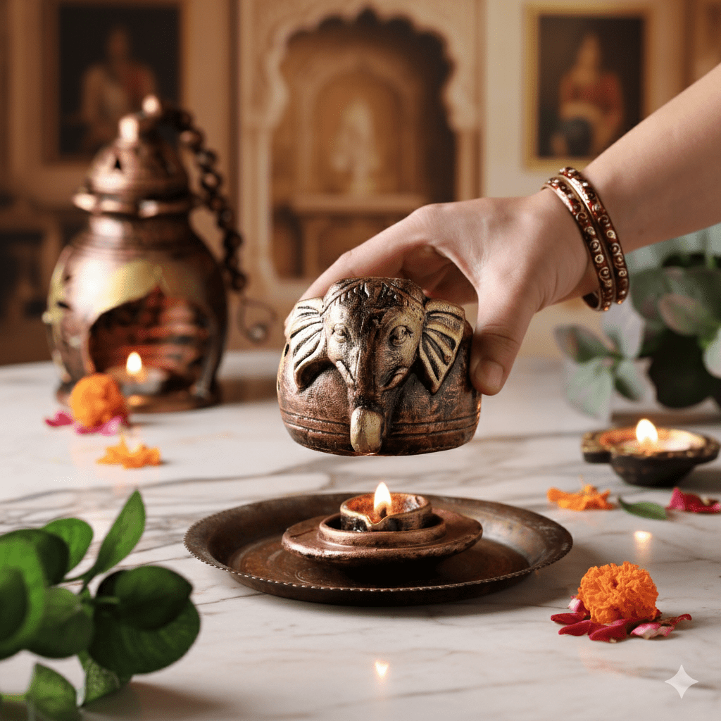 Elephant Shade Lamp - Diwali Decoration & Festival Lighting – Home Decor on Brown Living™. SKU: D53. Img 1.