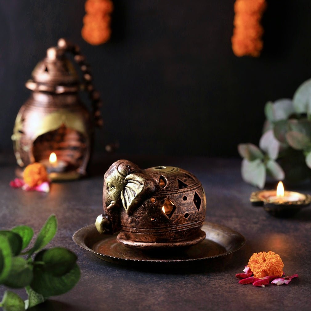 Elephant Shade Lamp - Diwali Decoration & Festival Lighting – Home Decor on Brown Living™. SKU: D53. Img 4.