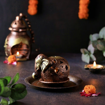 Elephant Shade Lamp - Diwali Decoration & Festival Lighting – Home Decor on Brown Living™. SKU: D53. Img 4.