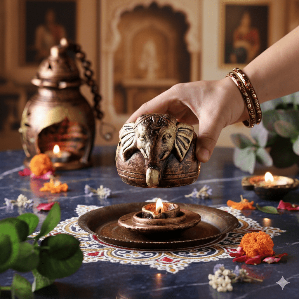 Elephant Shade Lamp - Diwali Decoration & Festival Lighting – Home Decor on Brown Living™. SKU: D53. Img 2.