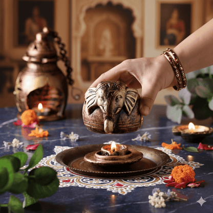 Elephant Shade Lamp - Diwali Decoration & Festival Lighting – Home Decor on Brown Living™. SKU: D53. Img 2.