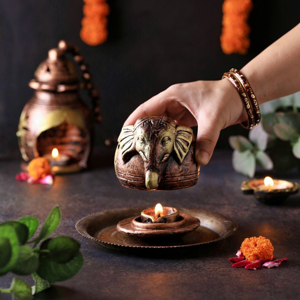 Elephant Shade Lamp - Diwali Decoration & Festival Lighting – Home Decor on Brown Living™. SKU: D53. Img 3.