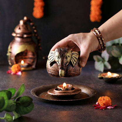 Elephant Shade Lamp - Diwali Decoration & Festival Lighting – Home Decor on Brown Living™. SKU: D53. Img 3.