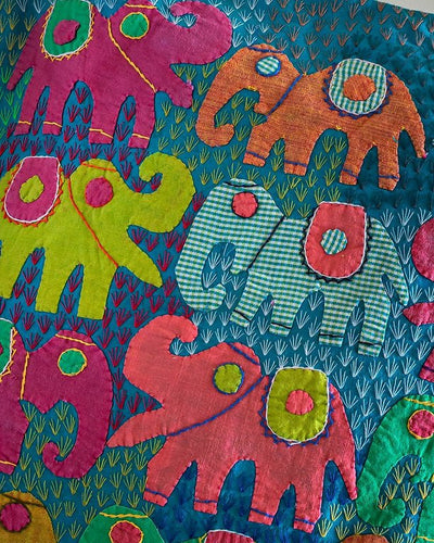 Elephant Tales Cotton Cushion Cover | Printed Decorative Pillow Cover – Covers & Inserts on Brown Living™. SKU: ANTETCCBEHHG. Img 2.