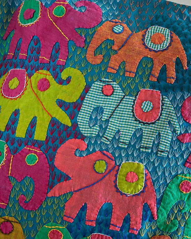 Elephant Tales Cotton Cushion Cover | Printed Decorative Pillow Cover – Covers & Inserts on Brown Living™. SKU: ANTETCCBEHHG. Img 2.