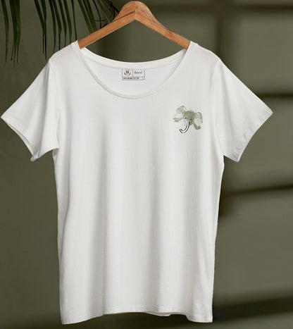 Elephant by Human Nature Womens Organic Cotton T-shirt | White | Verified Sustainable by Brown Living™