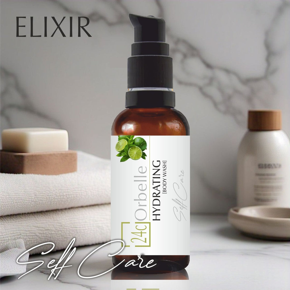 Elixir Hydrating Body Wash with Aloe Vera & Natural Extracts | 200ml – Body Wash on Brown Living™. SKU: 24-HBW-200ML. Img 2.
