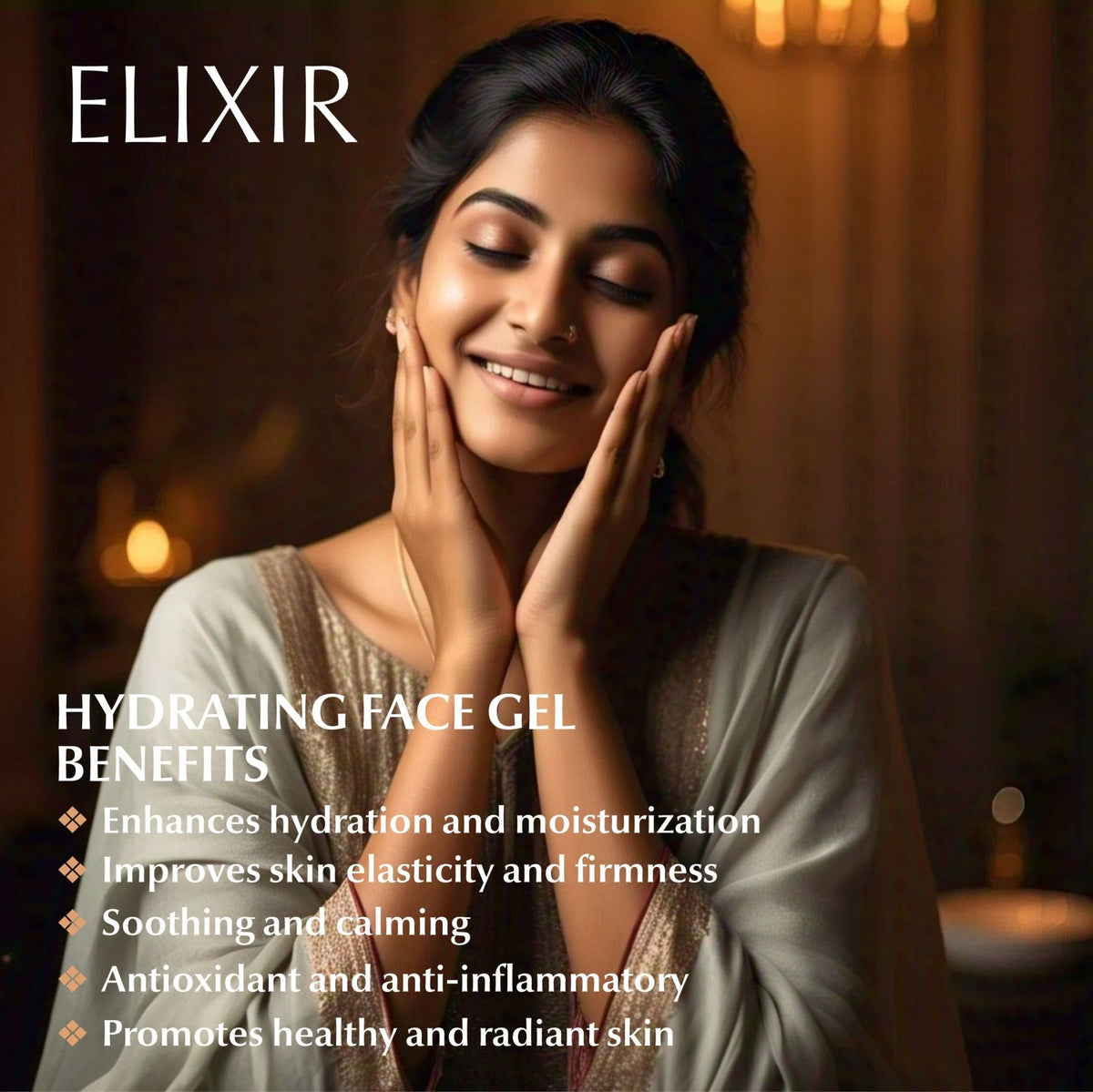 Elixir Hydrating Face Gel with Aloe Vera – 50ml | Lightweight – Face Cream on Brown Living™. SKU: 24-HFG-50ML. Img 3.
