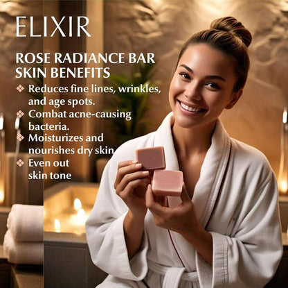 Elixir Rose Radiance Cold Pressed Soap Bar - Pack of 2 – Body Soap on Brown Living™. SKU: PERE23. Img 4.