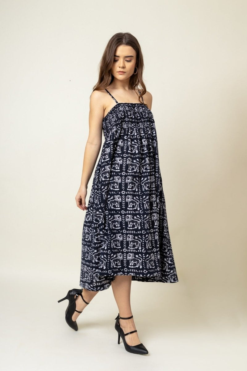 Ella Printed Upcycled Cotton Dress | Verified Sustainable by Brown Living™