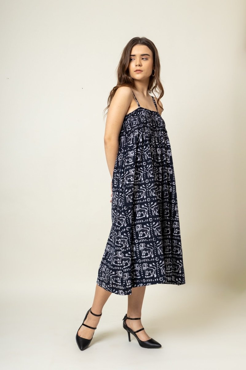 Ella Printed Upcycled Cotton Dress | Verified Sustainable by Brown Living™