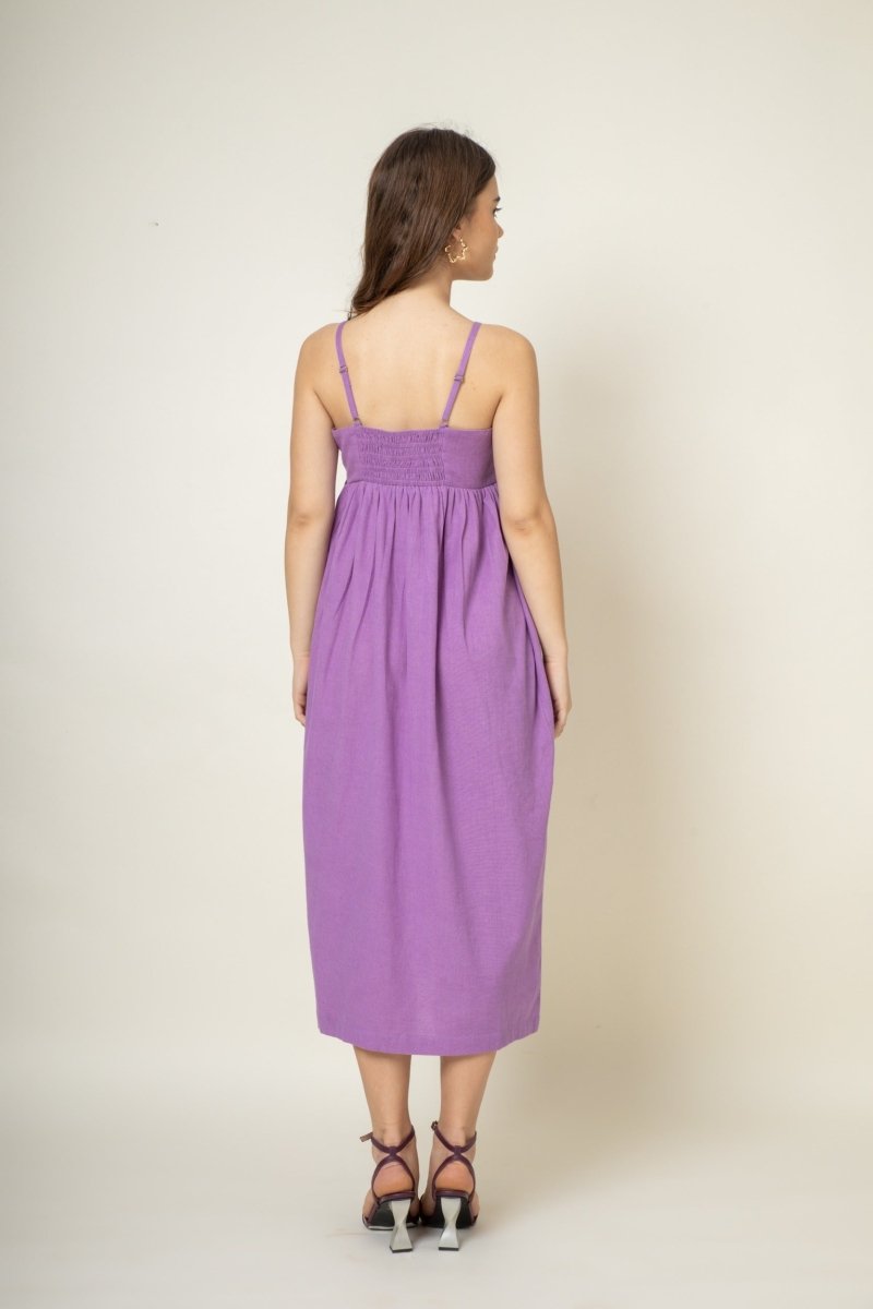 Ella Purple Organic Cotton Dress | Verified Sustainable Womens Dress on Brown Living™