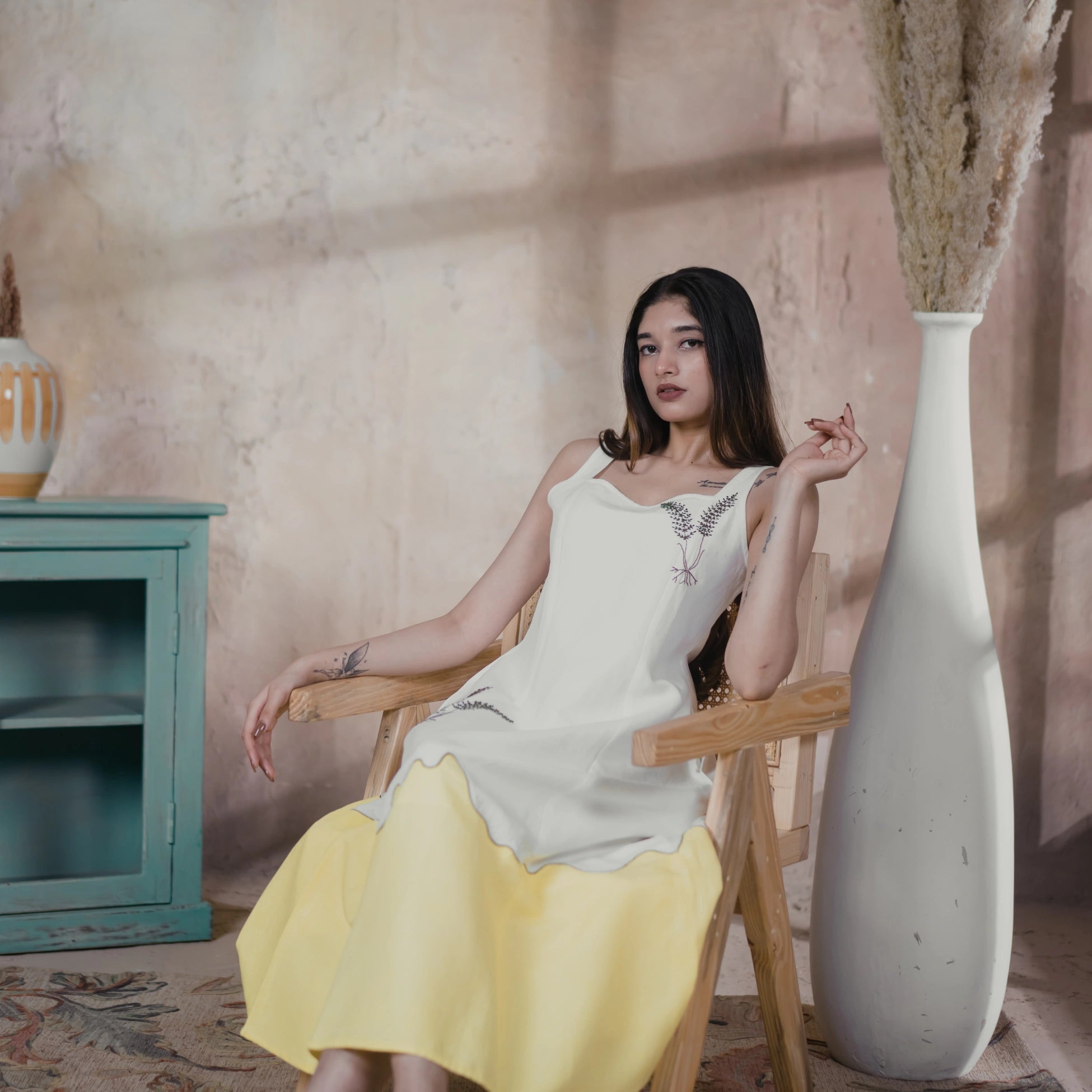 Ember Fold Dress Elegant Minimalist Women's Dress – Womens Dress on Brown Living™. SKU: Aayu14. Img 2.