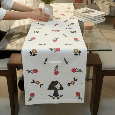 Embroidery Lace Border Cotton Table Runner 6 Feet – Table Linens on Brown Living™. SKU: RUNNER-DOLL. Img 10.