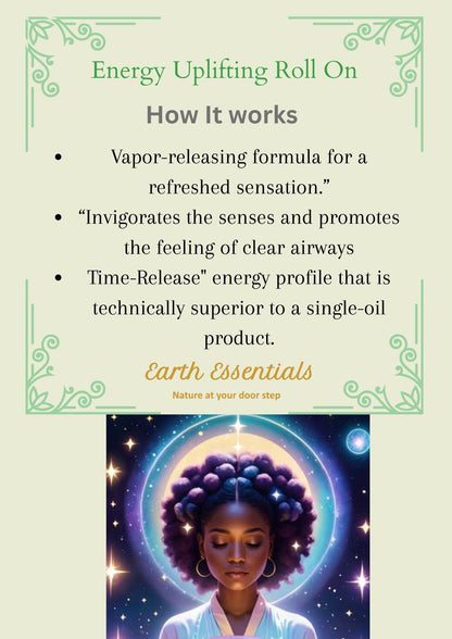 Energy Uplifting Roll - On 8 ml – Natural Energy Elevation Blend – Essential Oils on Brown Living™. SKU: E-ENERGY-06. Img 4.