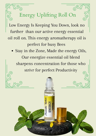 Energy Uplifting Roll - On 8 ml – Natural Energy Elevation Blend – Essential Oils on Brown Living™. SKU: E-ENERGY-06. Img 3.