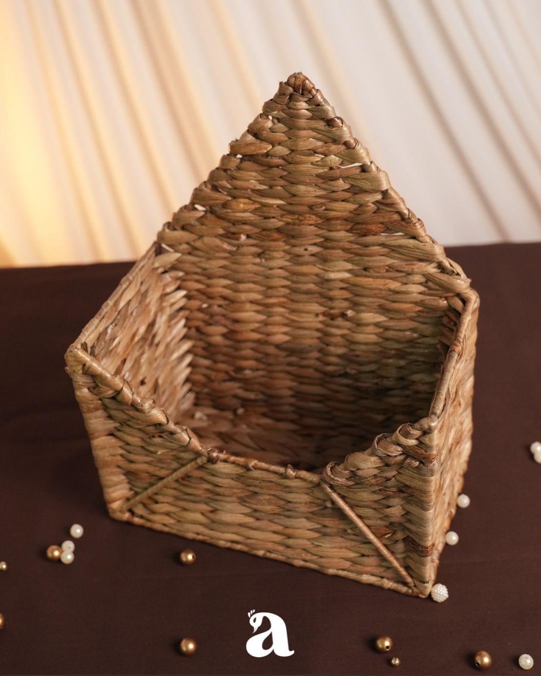 Envelope Basket | Handwoven Water Hyacinth Storage Basket – Baskets & Boxes on Brown Living™. SKU: 610W. Img 3.
