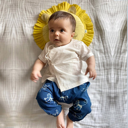 Essential White Angarakha Top with Pants – Kids Daywear Sets on Brown Living™. SKU: 186 - 06128 - PLN - WHT - ANG+PLN - WHT - PYJ1. Img 11.