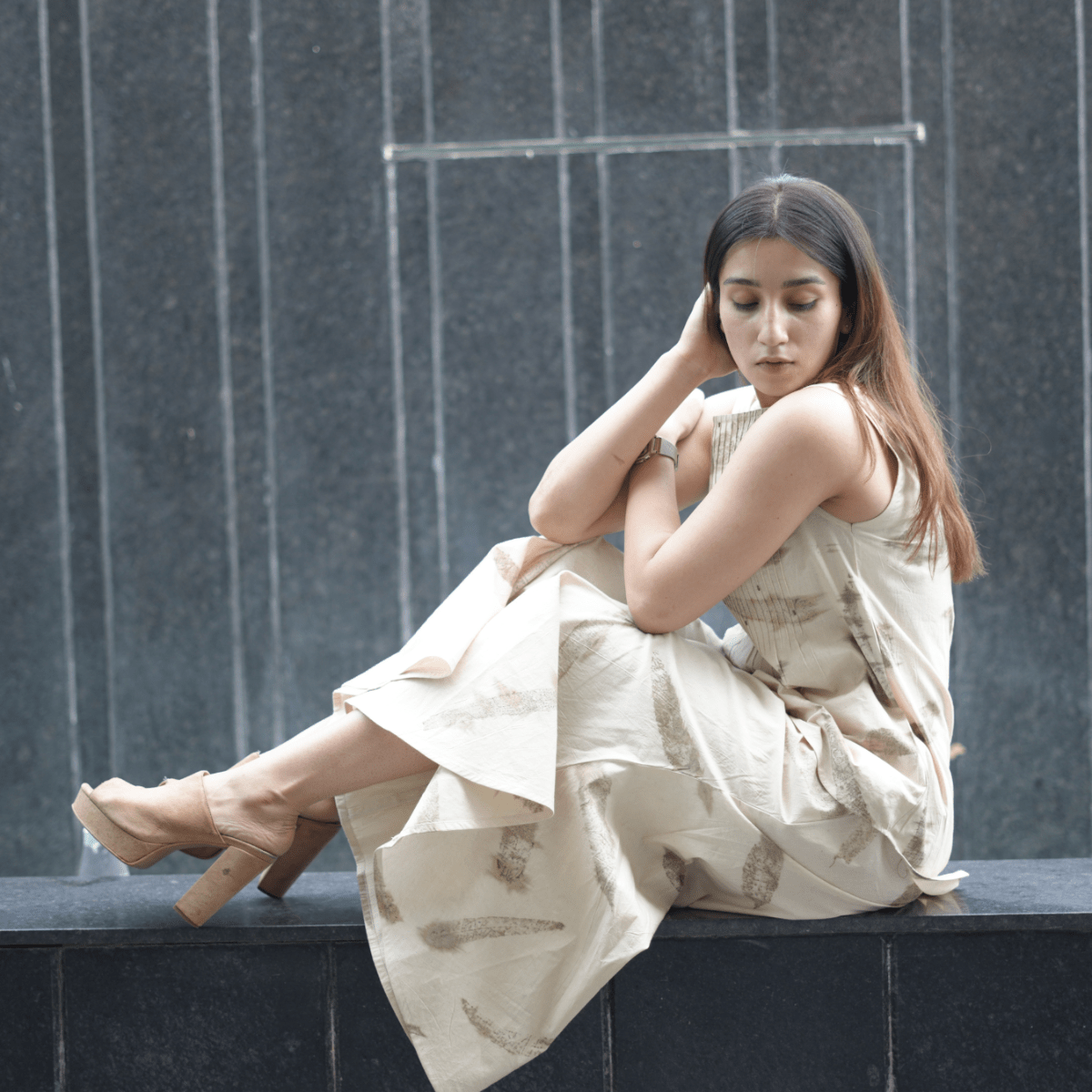 Eucalyptus Pintuck Eco - Printed Co - Ord Set for Women – Womens Co - Ord Sets on Brown Living™. SKU: AAYU-00161. Img 4.