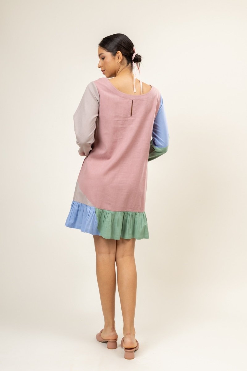 Eva Panelled Upcycled Cotton Dress | Verified Sustainable by Brown Living™