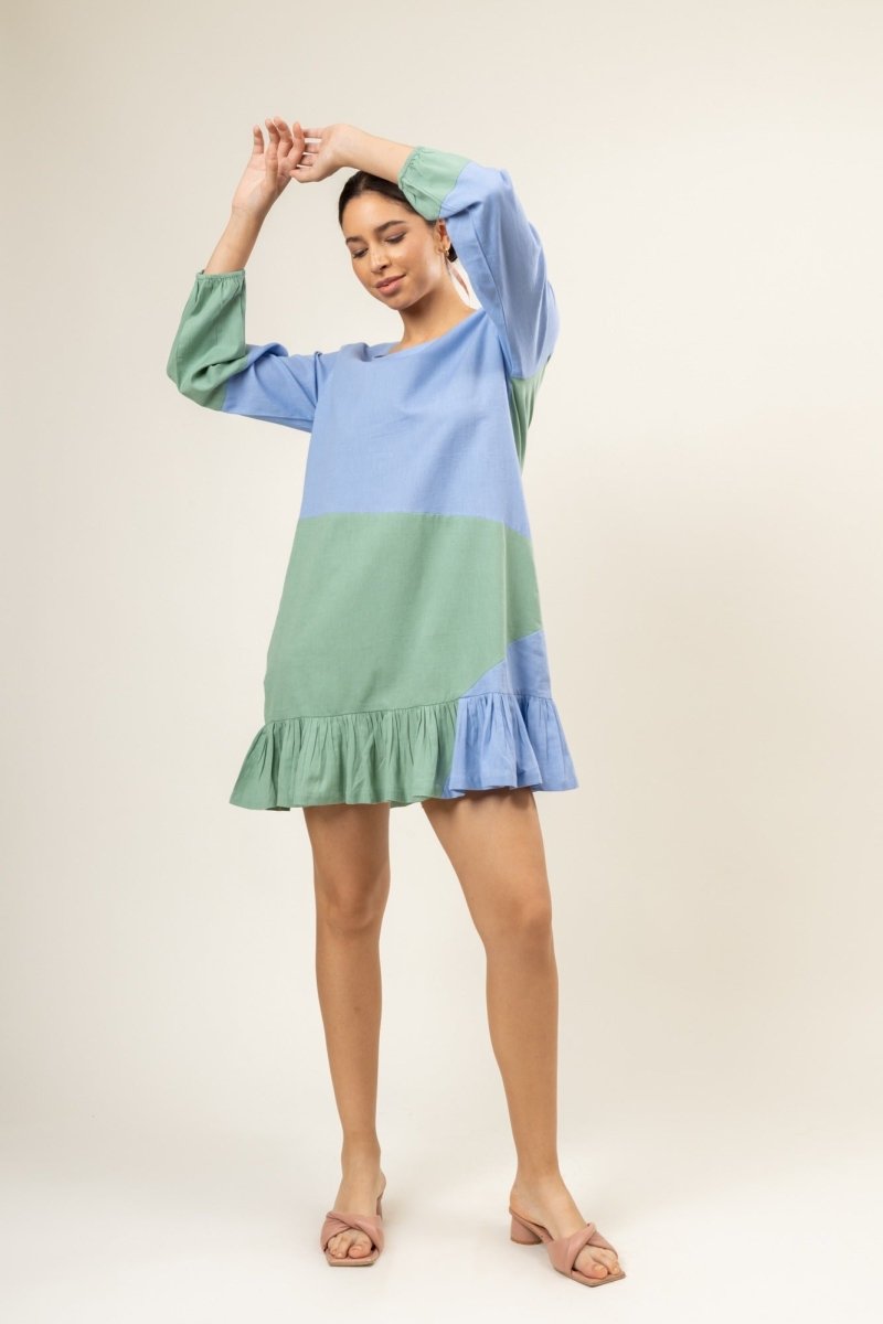 Eva Pastel Upcycled Cotton Dress | Verified Sustainable by Brown Living™