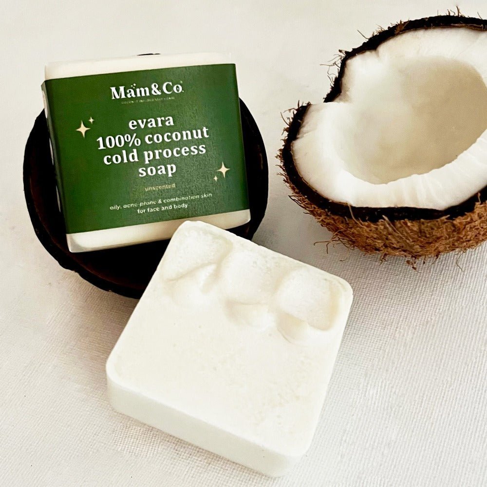 Evara 100% Coconut Milk Cold Process Soap| For Combination Skin Types – Body Soap on Brown Living™. SKU: CPS5005. Img 1.