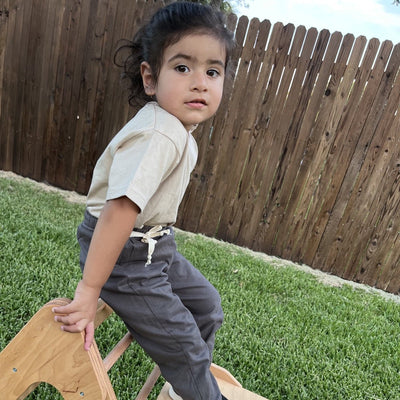 Everyday 100% Organic Cotton Joggers – Kids Pants on Brown Living™. SKU: CW - 01 - 0005/6 - 9M. Img 3.