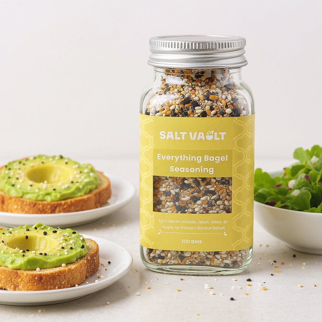Everything Bagel Seasoning | For Sandwiches, Salads & More – Seasonings & Spices on Brown Living™. SKU: EB1SHA100. Img 1.