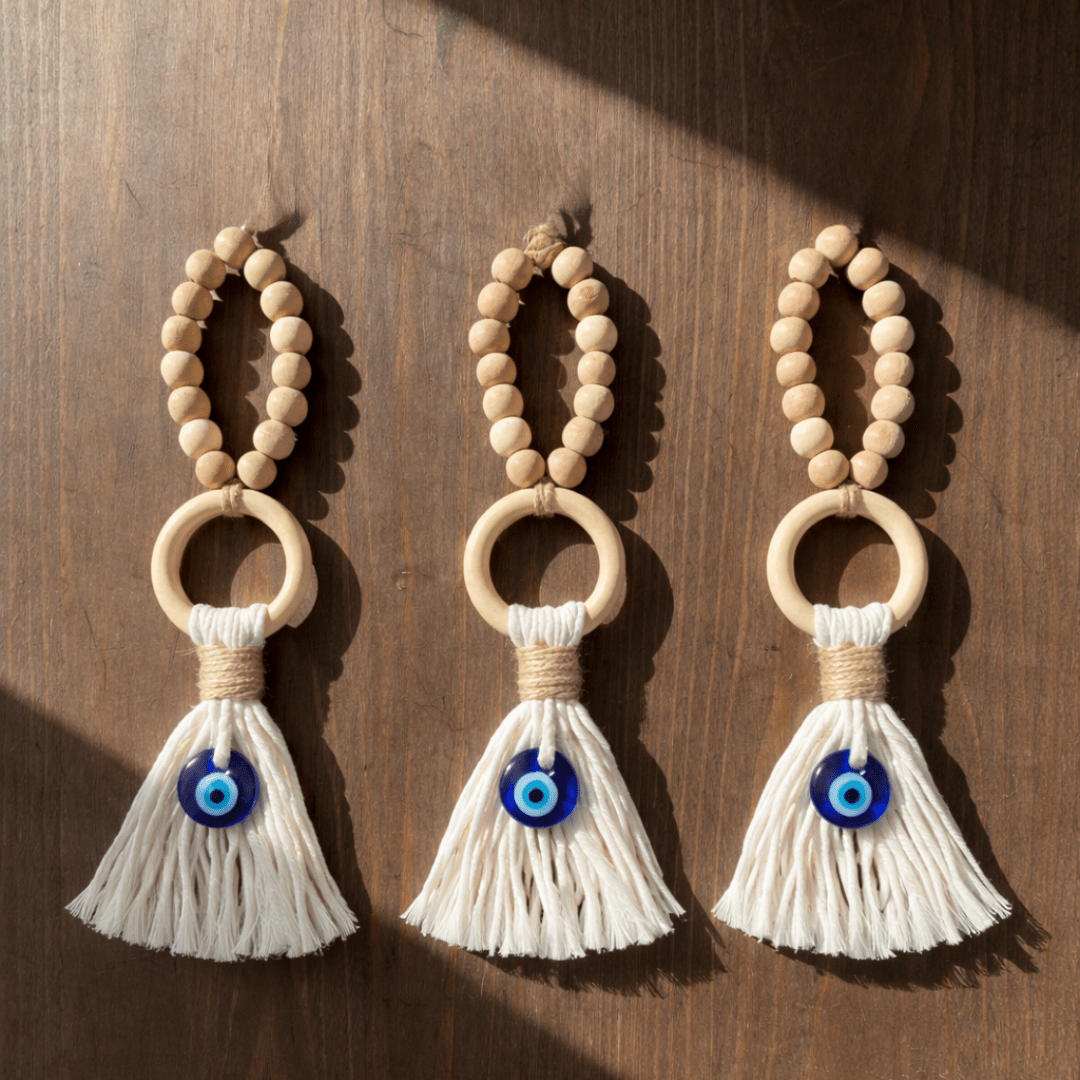 Evil Eye Bead Car Charm Protective Hanging Car Accessory – Decor & Artefacts on Brown Living™. SKU: EEBCC004. Img 2.