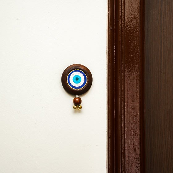 Evil Eye Diwali Reclaimed Wood Door Hanging | Pack of 2 | Verified Sustainable by Brown Living™