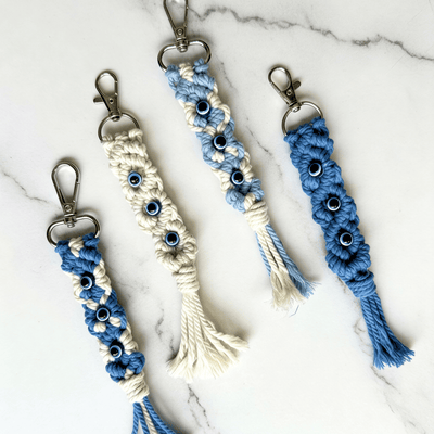 Evil Eye Keychain Protective Charm Key Ring – Gift on Brown Living™. SKU: EEK002. Img 1.
