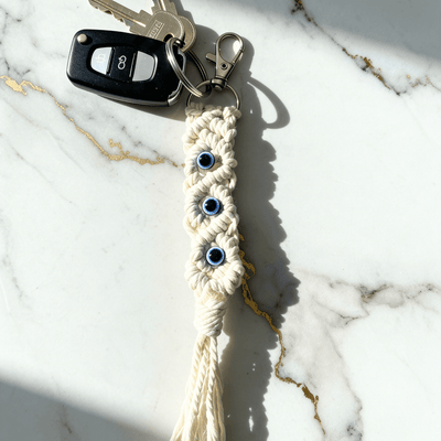 Evil Eye Keychain Protective Charm Key Ring – Gift on Brown Living™. SKU: EEK002. Img 3.