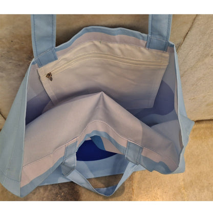 Evil Eye - Light Blue Recycled Polycotton Tote | Verified Sustainable by Brown Living™