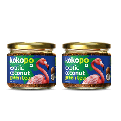 Exotic Coconut Green Tea | Pack of 2 | Antioxidant - Rich Brew – Tea on Brown Living™. SKU: ECGT - 40 - 2. Img 1.
