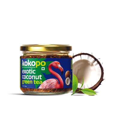 Exotic Coconut Green Tea | Pack of 3 | Antioxidant - Rich Brew – Tea on Brown Living™. SKU: ECGT - 40 - 3. Img 2.