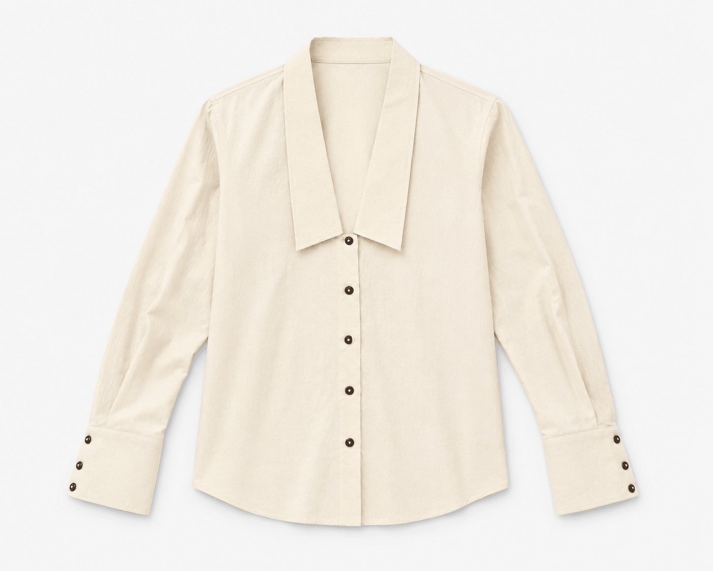 Extended Collar Shirt for Women – Elegant Modern Fashion Statement – Womens Shirt on Brown Living™. SKU: ACB2026004. Img 1.