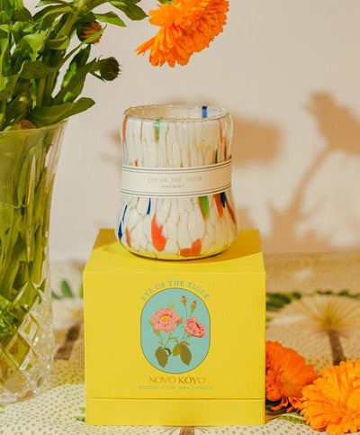 Eye of the Tiger Candle | Woody Forest Scented Soy Wax Candle – Candles & Fragrances on Brown Living™. SKU: EOTGCOO1. Img 1.