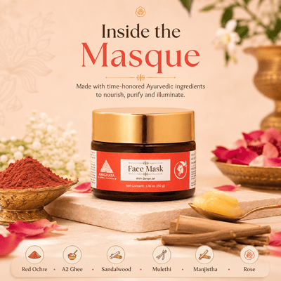 Face Masque with Sandalwood for Skin Brightening & Tan Removal – Face Mask on Brown Living™. SKU: 03. Img 10.
