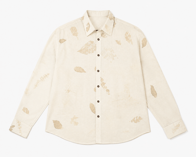 Fallen Leaf Shirt – Nature-Inspired Casual Cotton Shirt for Everyday – Womens Shirt on Brown Living™. SKU: ACL2026006. Img 1.
