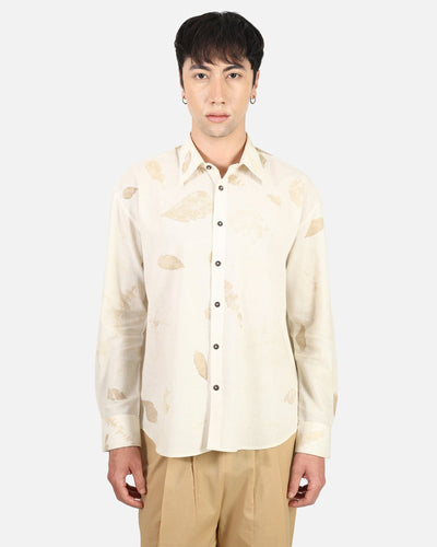 Fallen Leaf Shirt – Nature-Inspired Casual Cotton Shirt for Everyday – Womens Shirt on Brown Living™. SKU: ACL2026006. Img 5.