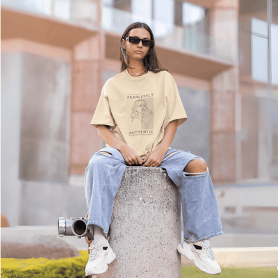 Fearless Hemp T-Shirt For Women – Womens T-Shirt on Brown Living™. SKU: Fearless-Sn. Img 2.