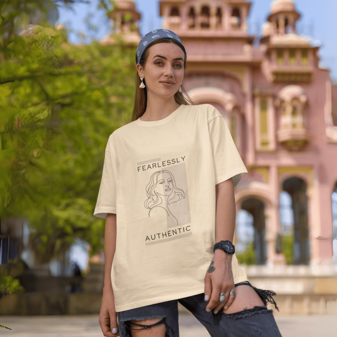Fearless Hemp T-Shirt For Women – Womens T-Shirt on Brown Living™. SKU: Fearless-Sn. Img 5.