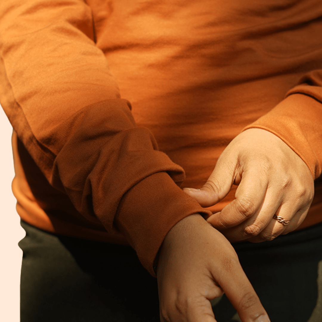 Femme & Fierce Brown Sweatshirt | Cozy Women’s Cotton Fleece Wear – Womens Sweatshirt on Brown Living™. SKU: 2FemmeFierceCaramelSWTSHRTS. Img 3.