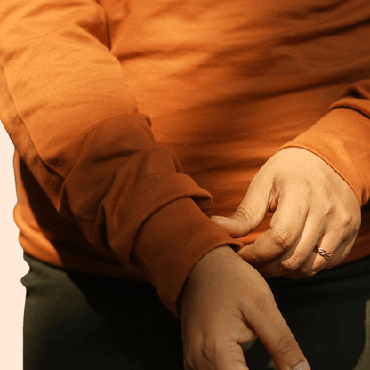 Femme & Fierce Brown Sweatshirt | Cozy Women’s Cotton Fleece Wear – Womens Sweatshirt on Brown Living™. SKU: 2FemmeFierceCaramelSWTSHRTS. Img 3.