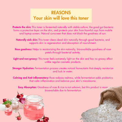 Fermented Rose Rice Skin Toner 250ml | Natural Probiotic Toner – Skin Care on Brown Living™. SKU: B0F8C6HTX9. Img 3.