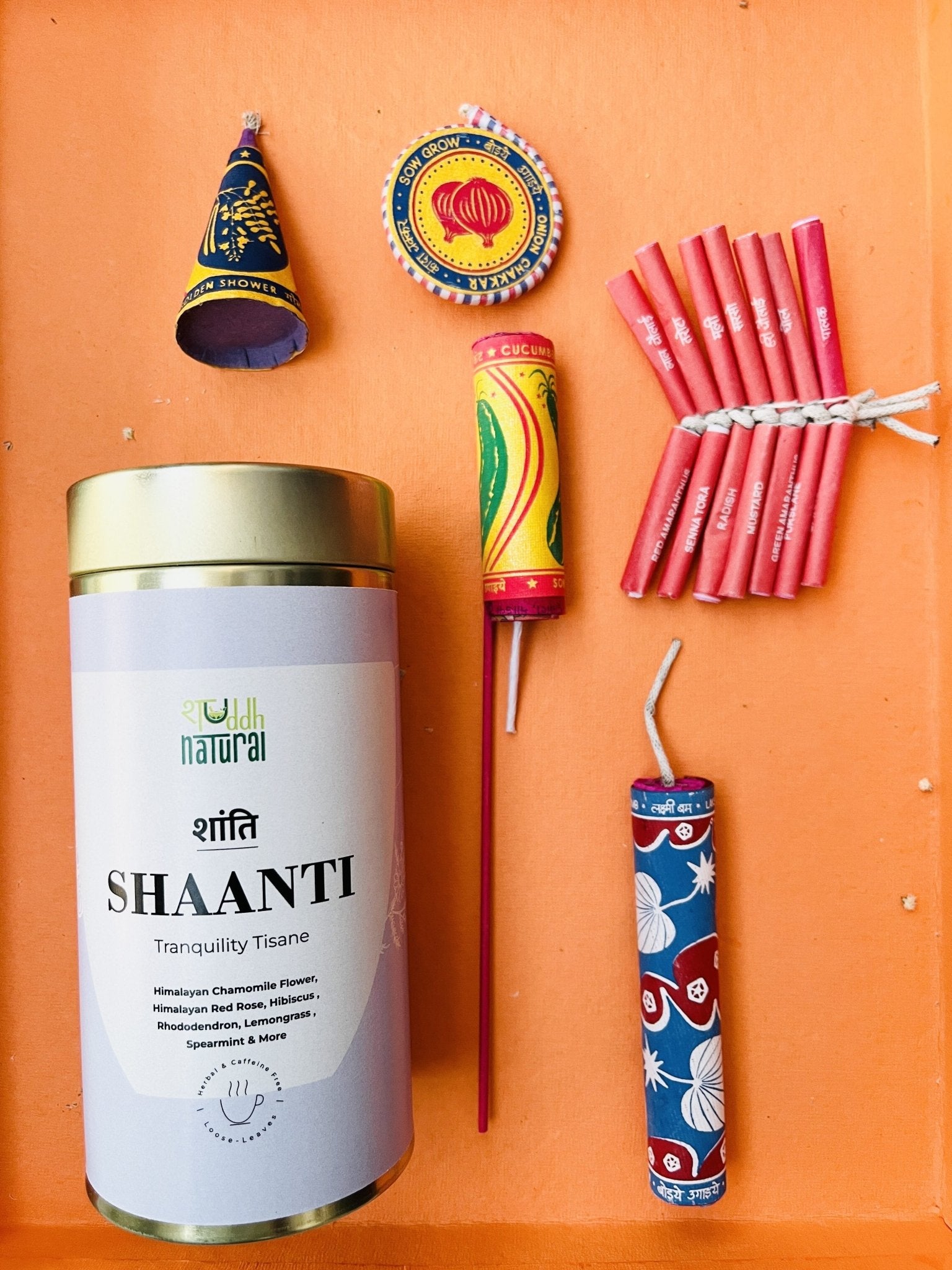 Festive Diwali Gift Hamper | Tea I Seed Patakha Set of 5 – Gift Hampers on Brown Living™. SKU: SNTSP05. Img 1.