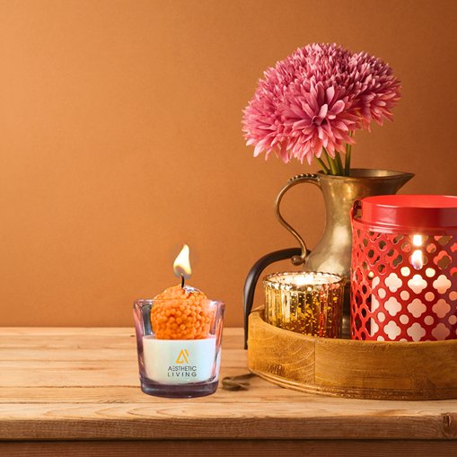 Festive Motichoor Laddoo Soywax Candle - Jasmine | Verified Sustainable by Brown Living™